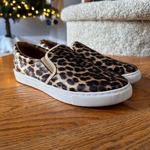 Pierre Dumas Comfort Foam Faux Leather Leopard Print Slip-On Sneakers